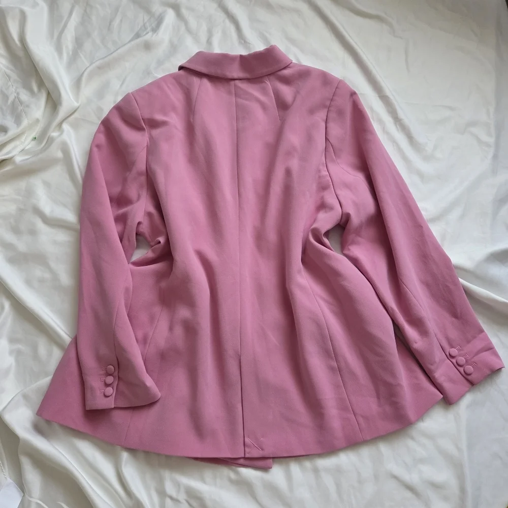 ELOQUII Barbiecore Pink Double Breasted Longline Blazer 22 Plus - Picture 7 of 7